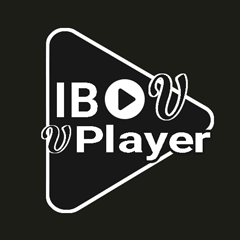 PlayActiX iBO Player logo, black and white icon for media streaming.