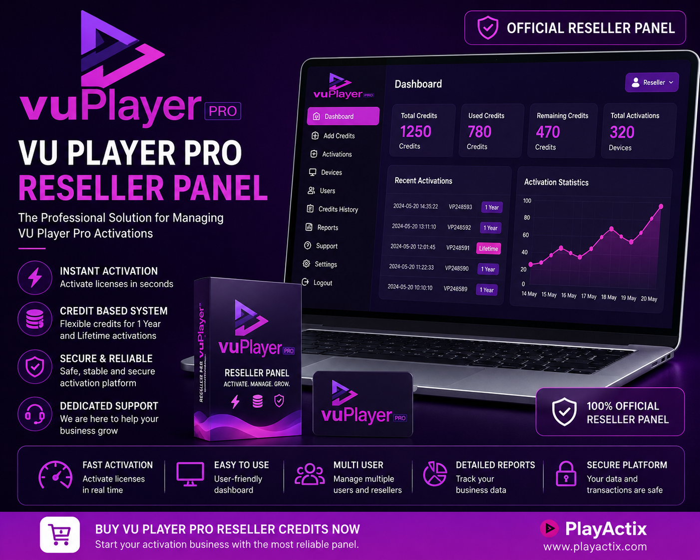 VU Player Pro Reseller Panel