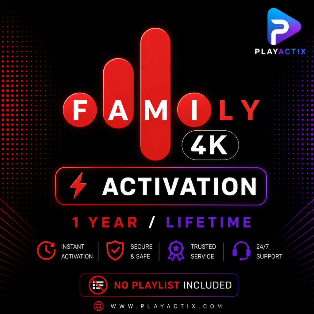 Family 4K Player Activation 1 Year and Lifetime License - PlayActix